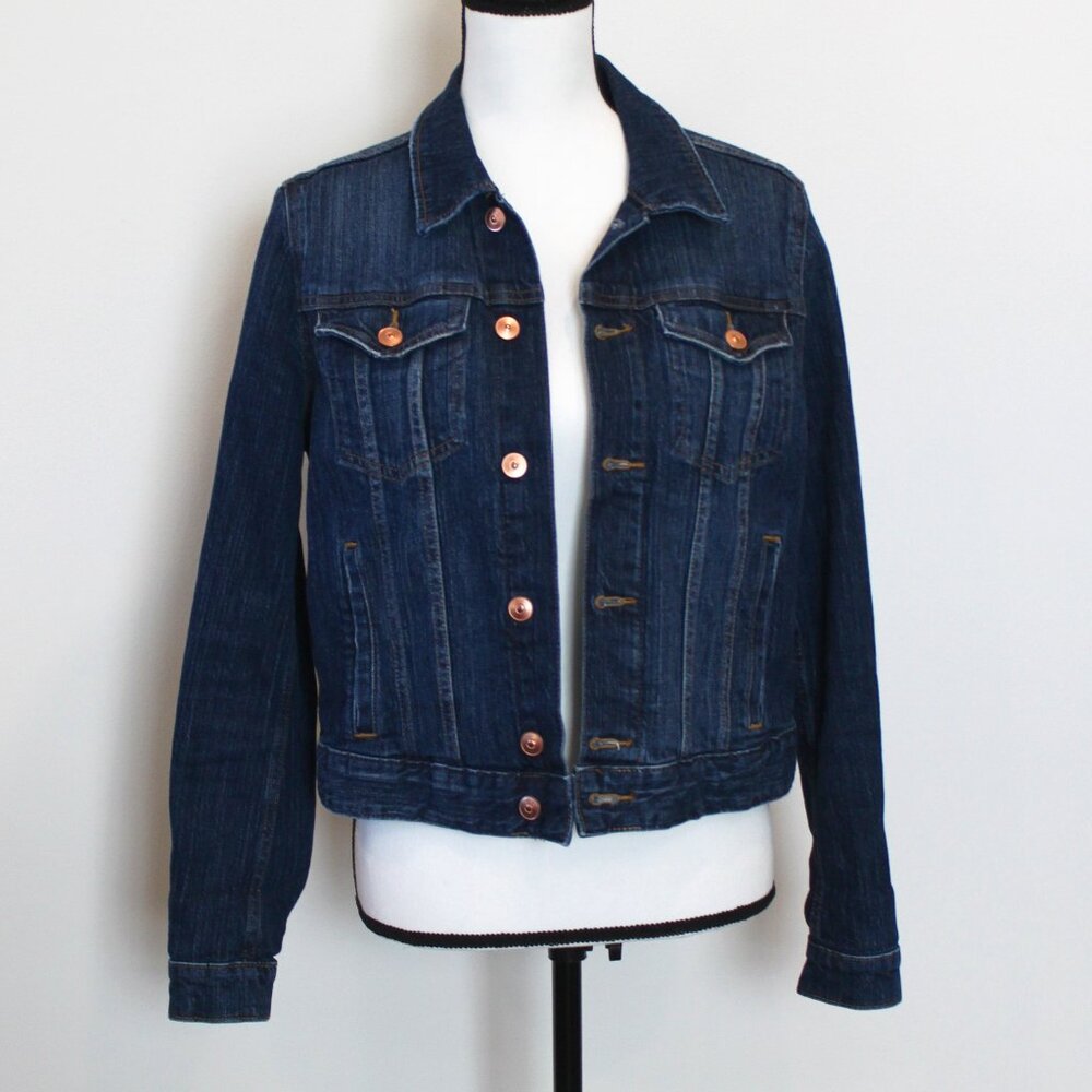 H&M Denim Jacket with Copper Buttons Size 12